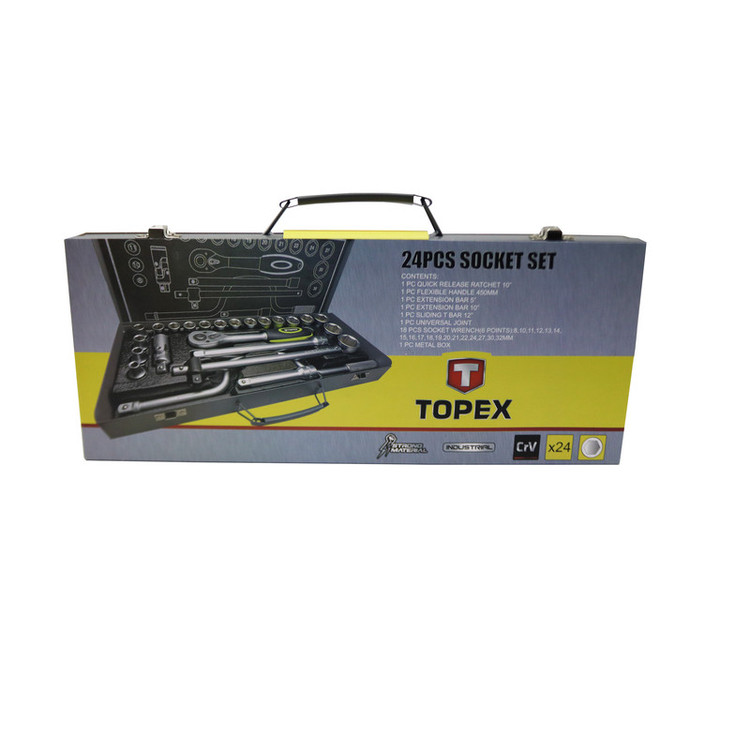 آچار بکس تاپکس مدل YP-1/2INCH-024 مجموعه 24 عددی